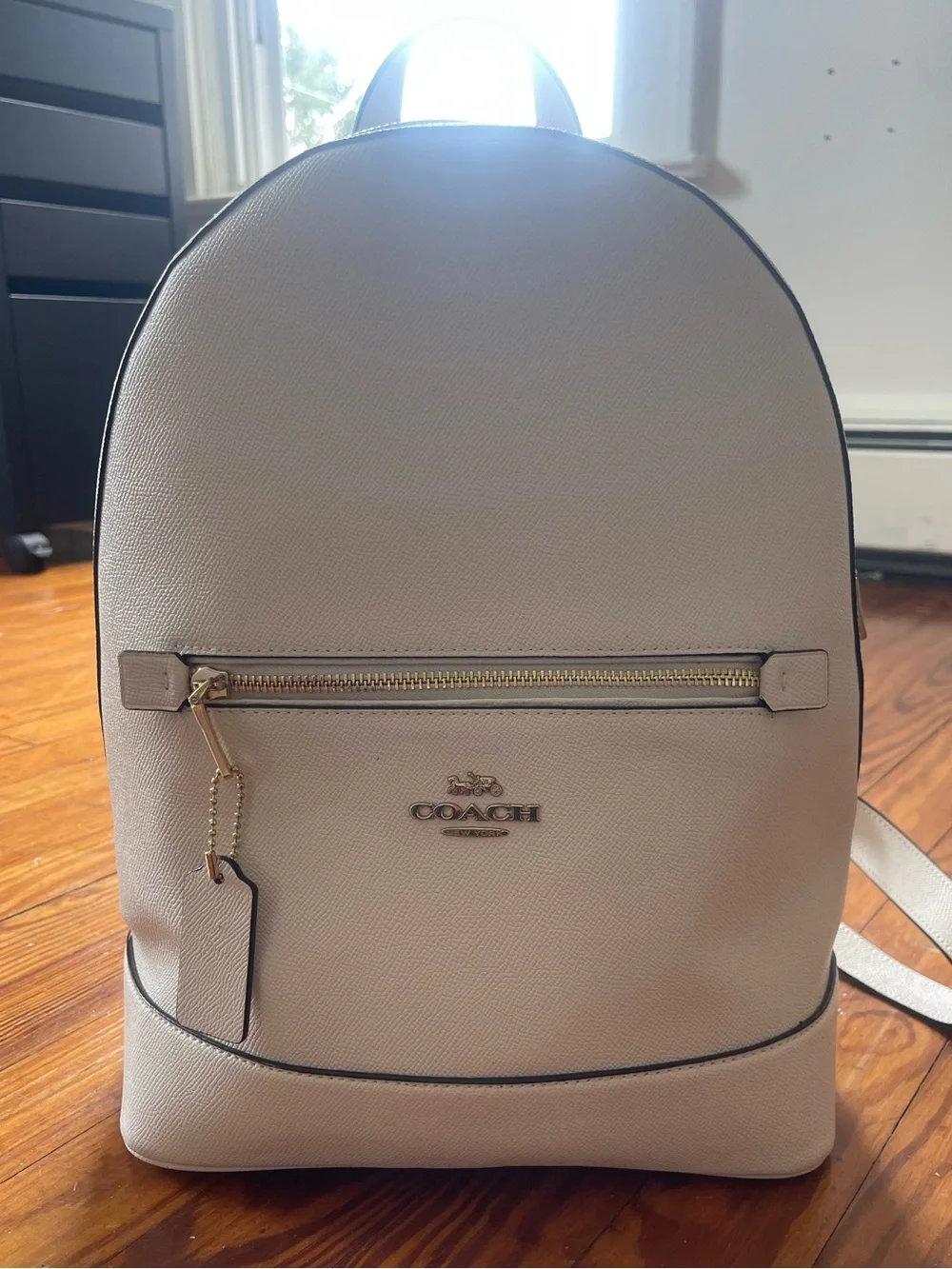 Coach Kenley Chalk White Pebbled Leather Mini Backpack